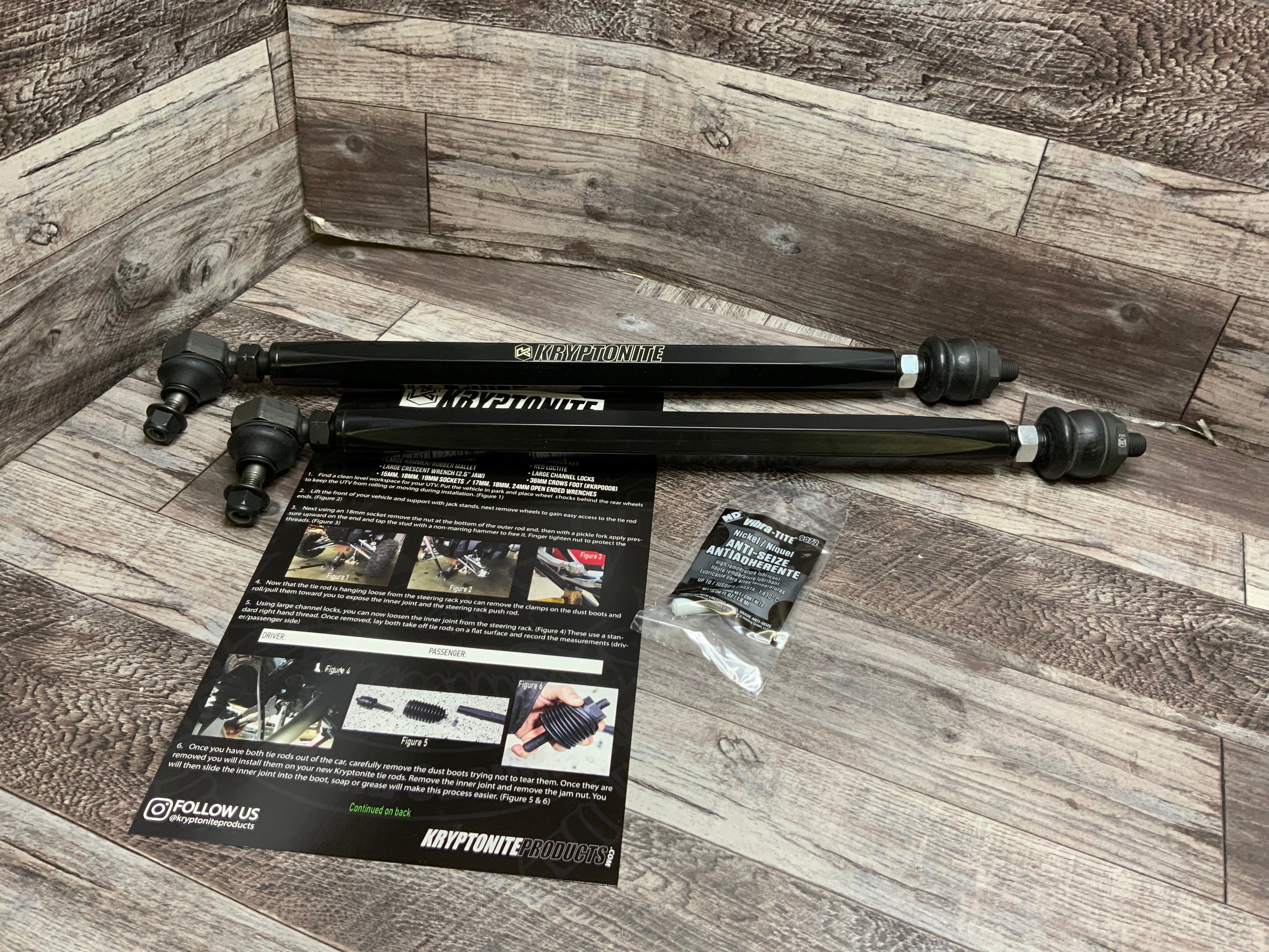 Kryptonite Death Grip Stage 1 Tie Rods (KRTRZ17T) (17-21 RZR XP TURBO) (8095842828526)